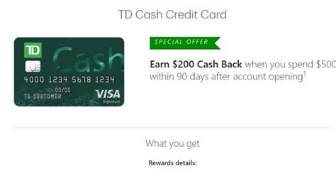 Td Cash Rewards Visa Card 200 Bonus