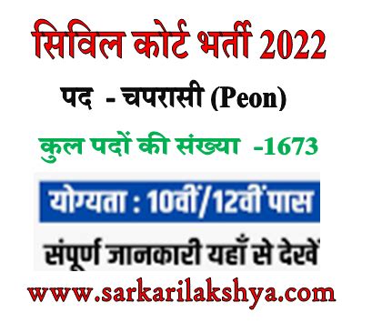 Bihar Civil Court Peon Vacancy Sarkari Lakshya