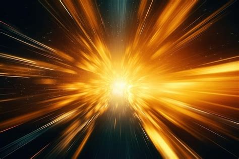 Yellow Neon Hyper Warp Space Light Backgrounds Abstract Premium Ai