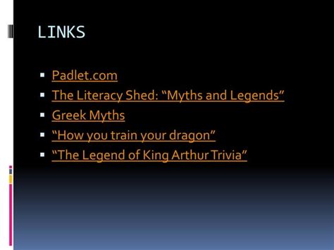 Myths And Legends Ppt