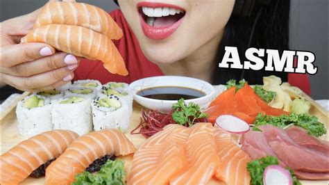 Asmr Sushi Sashimi Platter Eating Sounds No Talking Sas Asmr Youtube