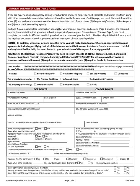 Uniform Borrower Assistance Form Fill Out Sign Online Dochub