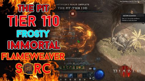 Diablo The Pit Tier Immortal Flameweaver Fire Bolt Sorcerer