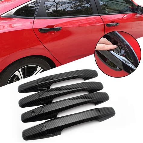 ABS Carbon Fiber Style Door Handle Cover Trim For Honda Civic 2006 2011