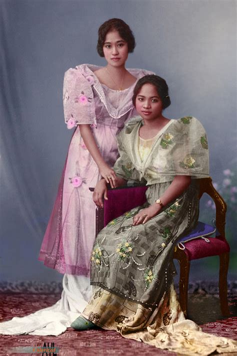 Philippine Women Wearing The Traditional Baro T Saya Ca 1919 1920 R