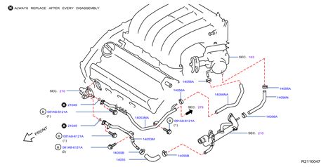 Nissan Pathfinder Hose Water Engine Direct Injection Ja B