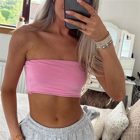 Pink Bandeau Crop Top 💓 Size Xs Crop Depop