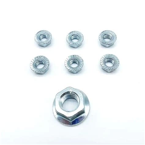 Carbon Steel M10 M8 High Temperature Zinc Plated Flange Nut DIN 6923