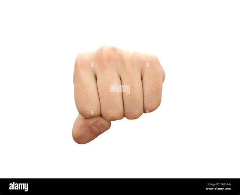 Caucasian Man Fist Isolated On White Background Stock Photo Alamy