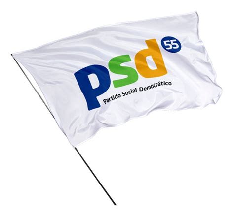 Bandeira Psd Partido Social Democrático 150m X 1m Parcelamento Sem Juros