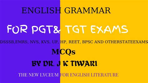 English Grammar Mcqs For Dsssb Nvs Emrs Ssc Bpsc Hp Up Tgt Pgt