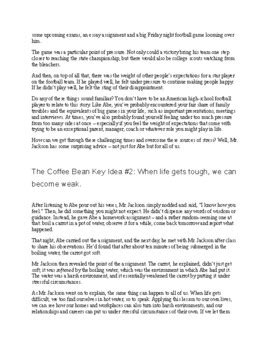 Summary of The Coffee Bean book by Jon Gordon, Damon West (Editable resource)