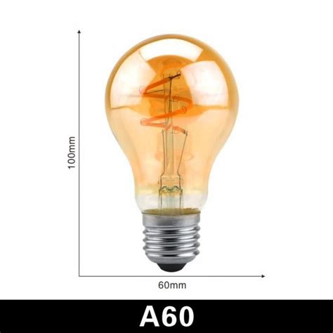 Ampoule Led Rétro à Filament Spiralé A60 C35 St64 T45 G80 G95 G125 T1250 4w E27 220v Lampe