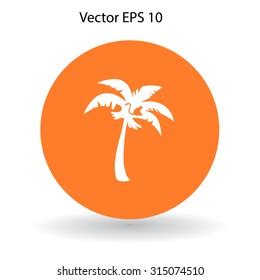 Coconut Palm Tree Black Vector Illustration Stock Vector Royalty Free