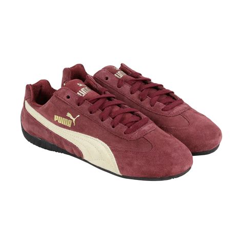 Puma Speed Cat Mens Burgundy Suede Lace Up Sneakers Shoes