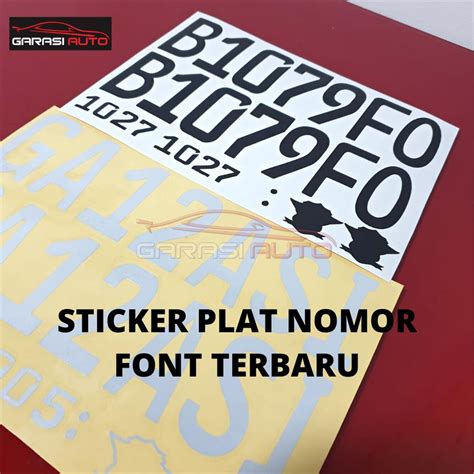 Jual Stiker Plat Nomor Mobil Font Terbaru Sticker Skotlet Reflektif Dan