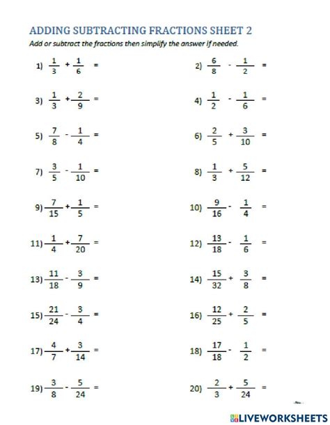 Add Fractions Addition Of Fractions Adding And Subtracting Fractions Mixed Fractions