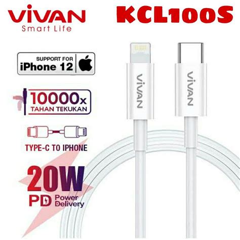 Kabel Data Kabel Casan VIVAN KCL100S Type C To Iphone Lightning PD