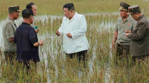 Pemimpin Korut Kim Jong Un Marah Saat Banjir Landa Pertanian Serukan