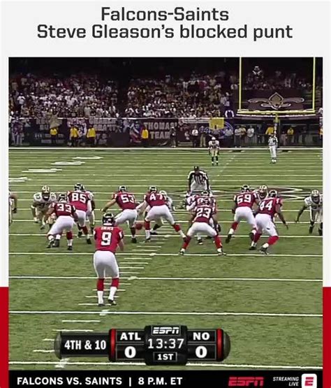 Falcons-Saints Steve Gleason's blocked punt - iFunny