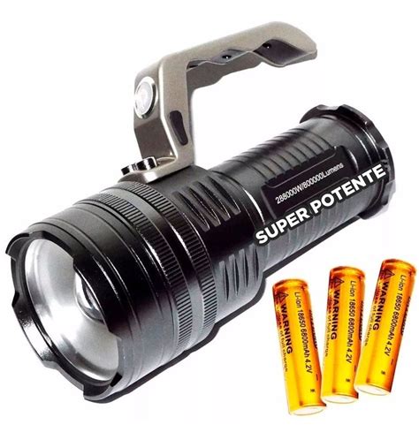 Lanterna Holofote Led Lumens Baterias Super Potente R