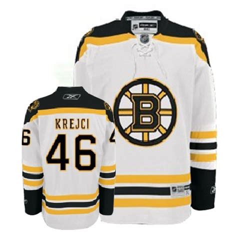 David Krejci Authentic Jersey - White Reebok Bruins Jersey