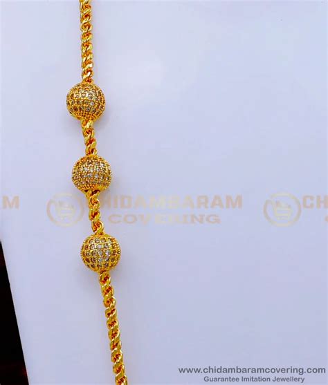 Buy 30 Inches 1 Gram Gold Plated Ball Mugappu Thali Chain Designs