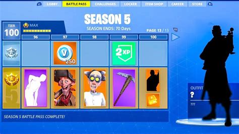 Season 5 Tier 100 Skin Revealed Fortnite Battle Royale Youtube