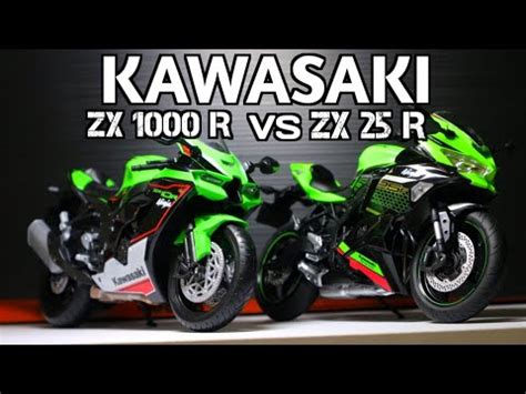 KOMPARASI SERU KAWASAKI NINJA ZX25RR VS ZX1000RR/REVIEW DIECAST MOTORCYCLE WELLY AOSHIMA SCALE 1 ...