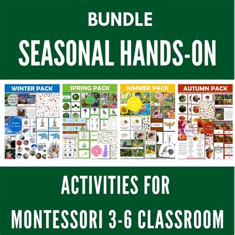 Seasonal Hands On Activities For Montessori 3 6 Classroom Bundle