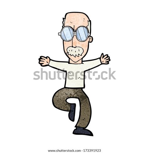 Cartoon Old Man Wearing Big Glasses Stock Vector Royalty Free