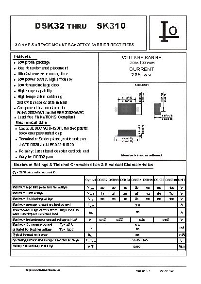 Dsk Sod Datasheet Bridge Rectifier If A Vrrm V