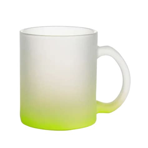 Caneca Vidro Jateada Degrad Amarela Neon Ml Tecken