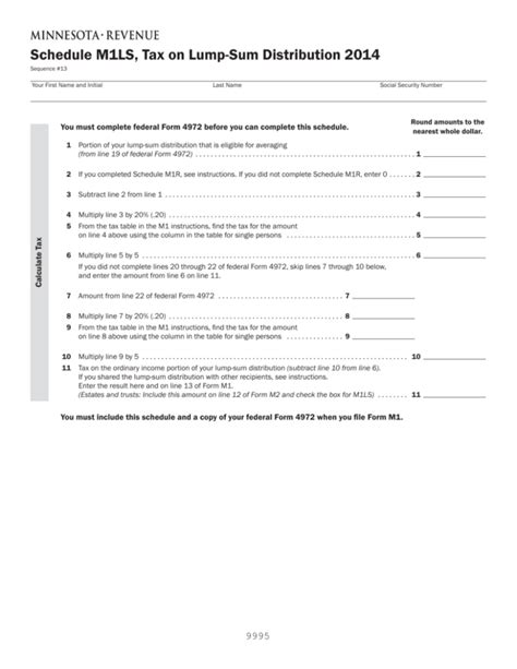 Tax Table M1 Instructions