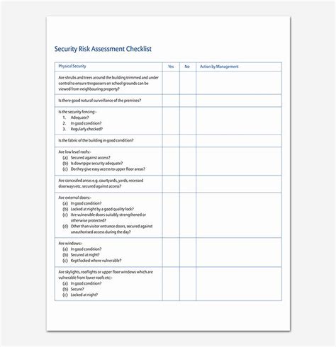 It Security Audit Checklist Template Awesome Security Assessment Template 18 Word Excel And Pdf