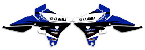 Yamaha Yz F Blue Black T Number Plate Graphics Kit With Airbox