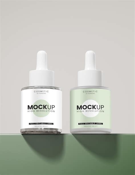 Premium Psd Mockup D Render Cosmetic Serum Bottle Packaging