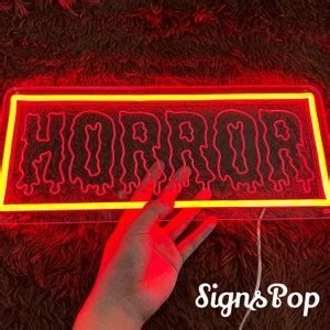 HORROR Movie Neon Sign Gothic Decor Movie Room Display Gift For Horror