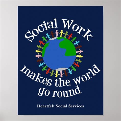 Social Work Makes The World Go Round Poster With Your Custom Company At