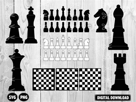 Chess Board with Chess Pieces Printable Template | Free Printable ...