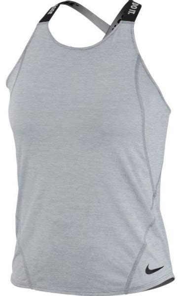 Nike Dry Tank Elastika Wolf Grey Black Black Tennis Zone Teniso