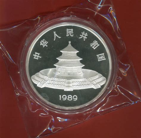 China 50 Yuan Silbermünze 5 Unzen Silber 1989 Panda 5 oz Silver Coin