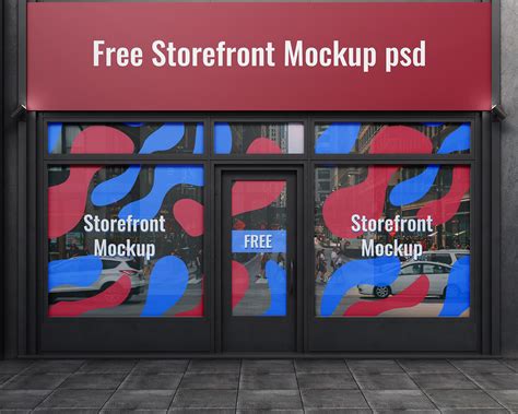 Free Storefront Window Sign Facade Mockup PSD Good Mockups