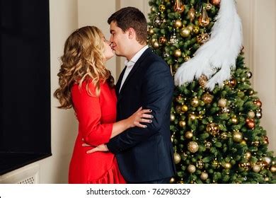 Portrait Beautiful Couple On Christmas Tree Stock Photo 762980329 | Shutterstock