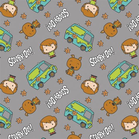 Scooby Doo Fabric Scooby Doo Floral Toss In Gray Hanna Barbera Premium