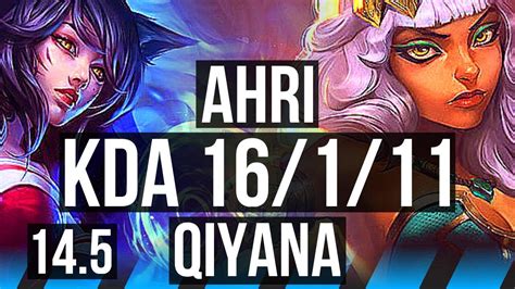 AHRI Vs QIYANA MID 16 1 11 Legendary 300 Games EUW Master 14