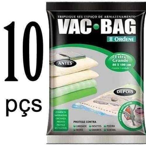 Kit 10 Saco Vácuo Extra Grande Organizador Vac Bag 80 X 100 Ordene