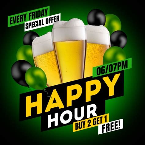 HAPPY HOUR BANNER | Banner, Happy hour, Flyer design