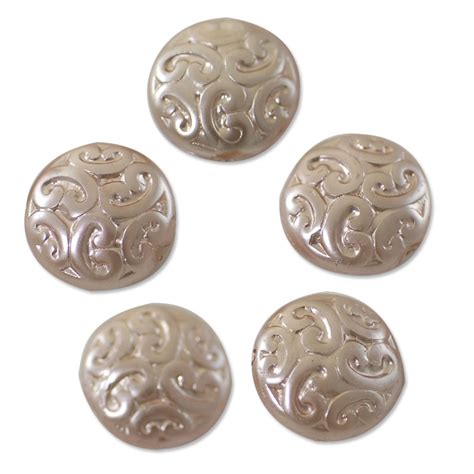 Czech Pressed Glass Button Bead 13mm Light Mauve 1 Pc