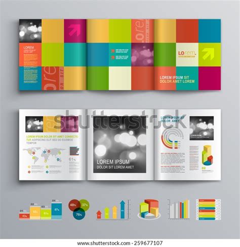 Creative Brochure Template Design Color Shapes Stock Vector (Royalty ...